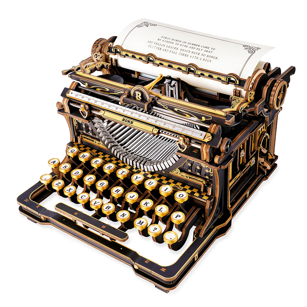 ROKR Mechanical Typewriter Wooden 3D Puzzle LK703B (Classic Version)