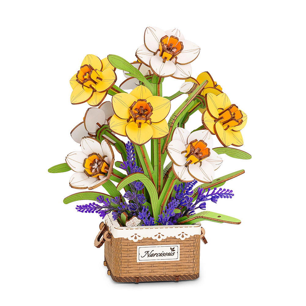 Rowood Narcissus DIY Flower Bouquet 3D Wooden Puzzle TF002