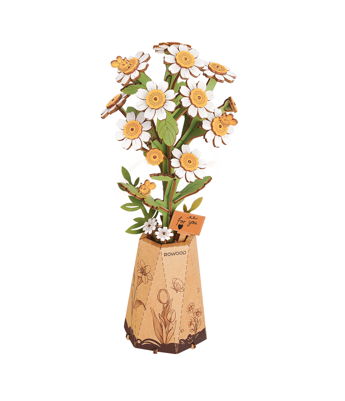 Rowood DIY Wooden Flower Bouquet 3D Wooden Puzzle