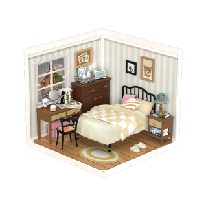 Rolife Sweet Dream Bedroom DIY Plastic Miniature House DW009