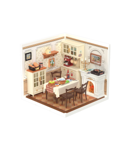 Rolife Warm Dining Room Plastic DIY Miniature House DW015B