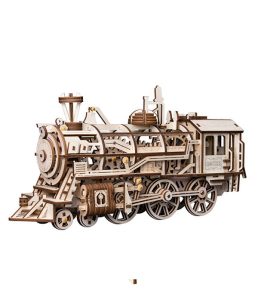 Locomotive ROKR Locomotive Mechanical Gears 3D Wooden Puzzle LK701