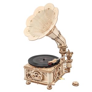 ROKR DIY Crank Classic Gramophone LKB01D （Electric rotate mode & Hand rotate mode）
