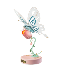 Pink Butterfly ROKR Butterfly DIY Mechanical 3D Puzzle MI05P