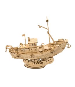Fishing Ship Rolife Fishing Ship Model 3D Wooden Puzzle TG308