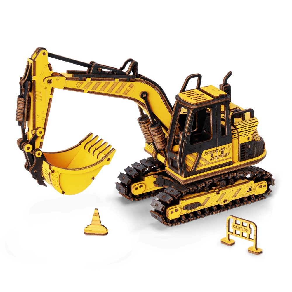 Robotime-ROKR Excavator 3D wooden puzzle TG508K