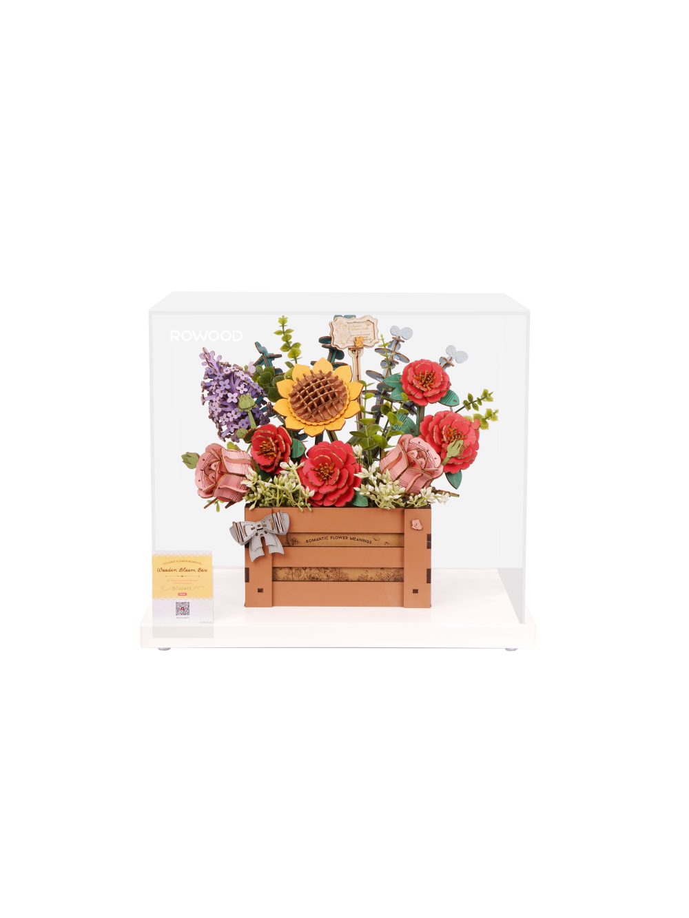 TW02H-1 Wooden Bloom Box Display Showcase TW02HZ
