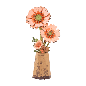 Rowood DIY Flower Light Orange Gerbera 3D Wooden Puzzle TW111