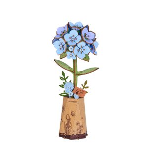 TW141-main Rowood DIY Wooden Flower Blue Hydrangea 3D Wooden Puzzle TW141