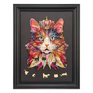 rowood 3d wooden puzzles cat king display stand