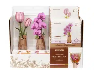 diy wood flower bouquet,wooden flower bouquet diy,3d wooden flower puzzle,Robotime display cases