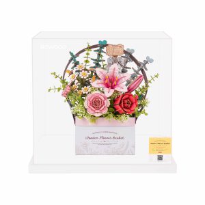 Wooden Flower Basket Display Showcase