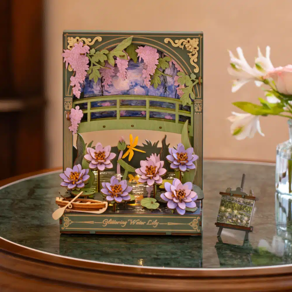 rowood 3d wooden puzzle glittering water lily (3)