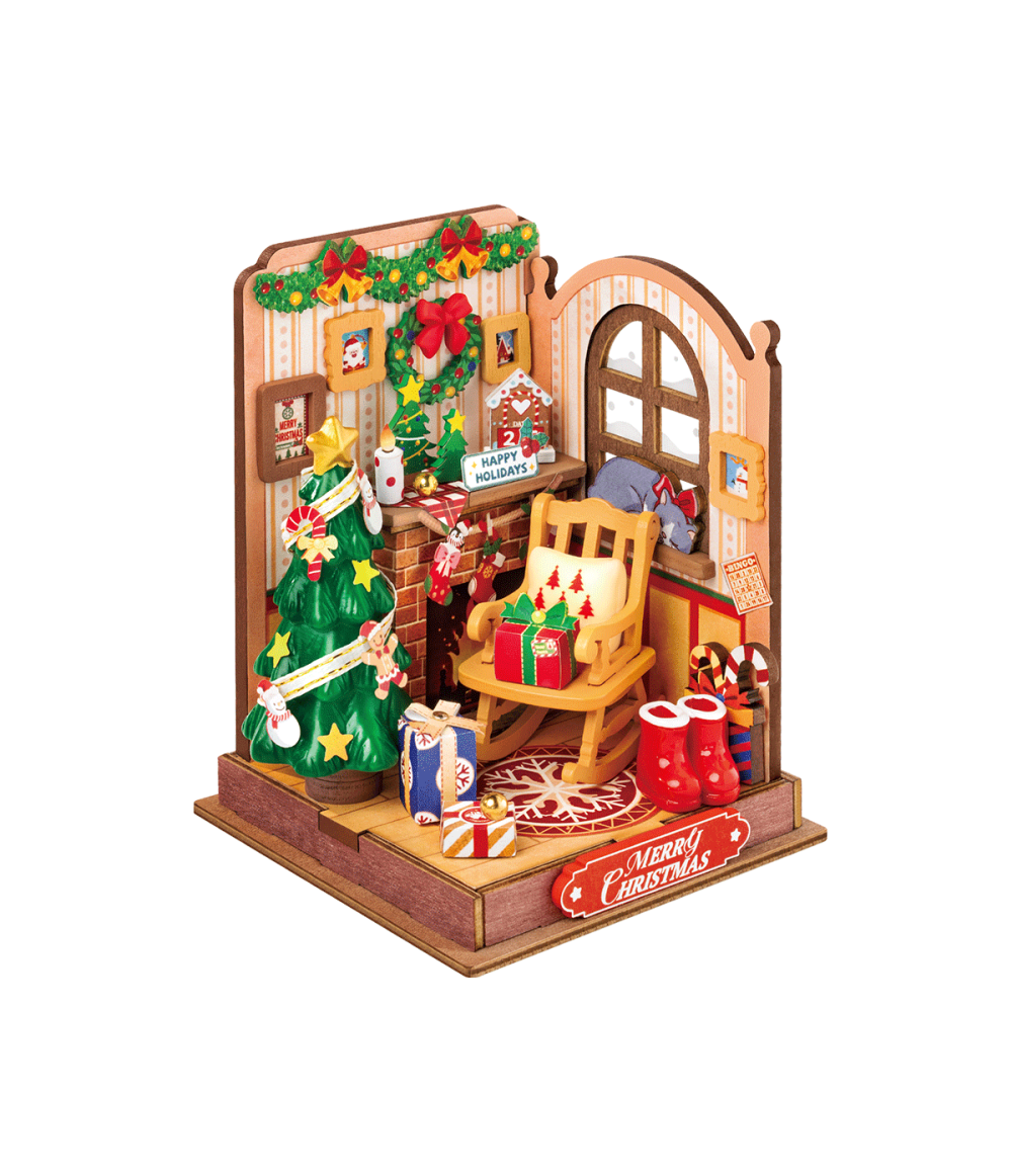 Rolife Christmas Fireplace DIY Miniature House DS041
