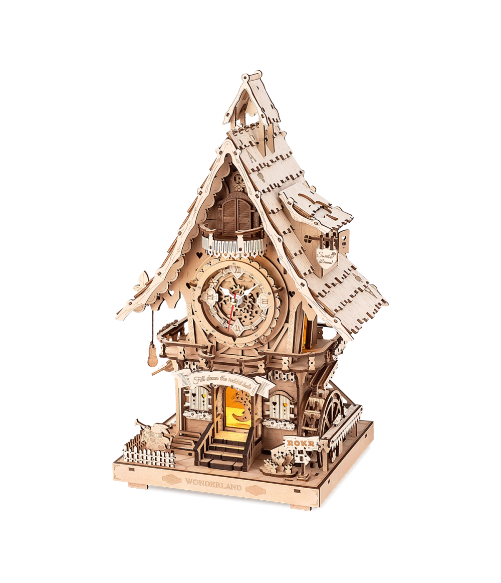 ROKR Cuckoo Clock (wood colour) Mechanical 3D Wooden Puzzle LC901