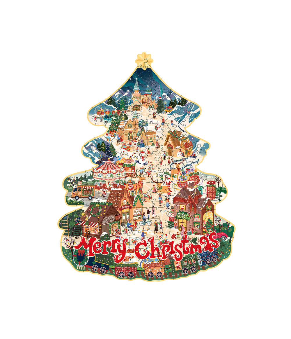 Rowood Christmas Town Wooden Jigsaw Puzzle TA007