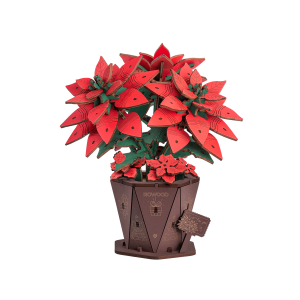 Rowood Poinsettia DIY Flower 3D Wooden Puzzle TF001