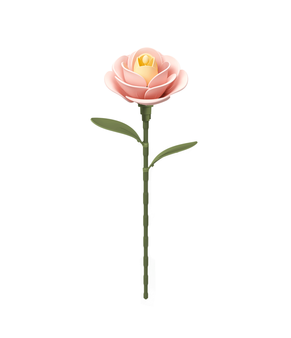 ROKR Floral Art Series Single Flower - Light Pink Camellia