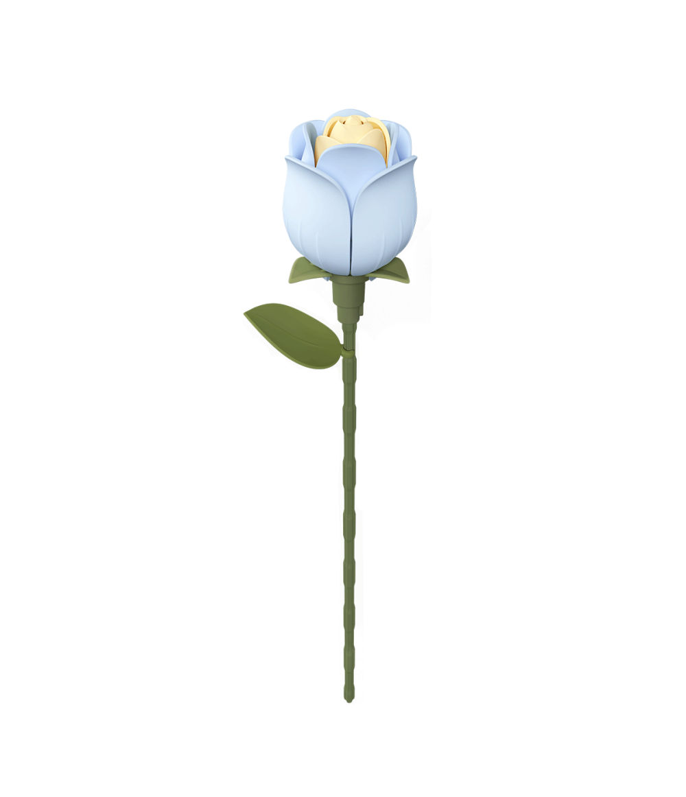 AD021-main ROKR Floral Art Series Single Flower - Blue Rose