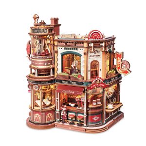 ROKR Dream Coffee Factory Music Box Wooden 3D Puzzle EAB02