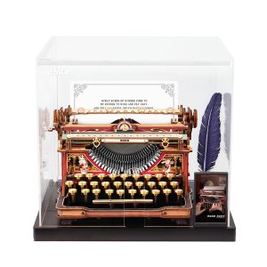ROKR Mechanical Typewriter Wooden 3D Puzzle LK703C Display Showcase (Magic Version)