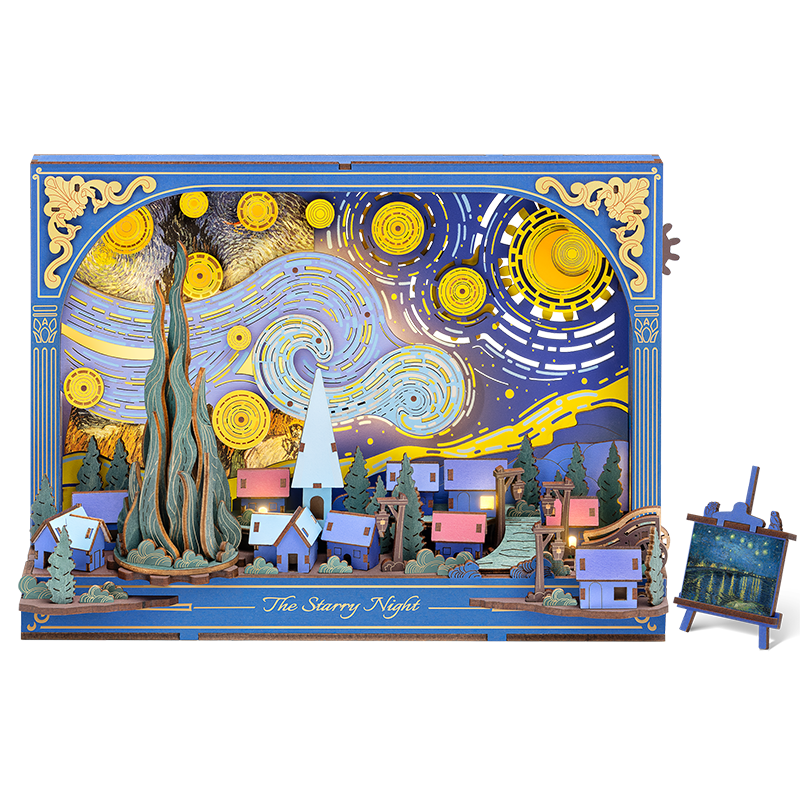 TH003-1 Rowood The Starry Night Wall Art 3D Wooden Puzzle TH003