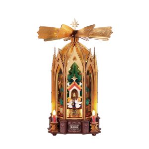 Rork Blessed Christmas Pyramid Mechanical Music Box AMB01