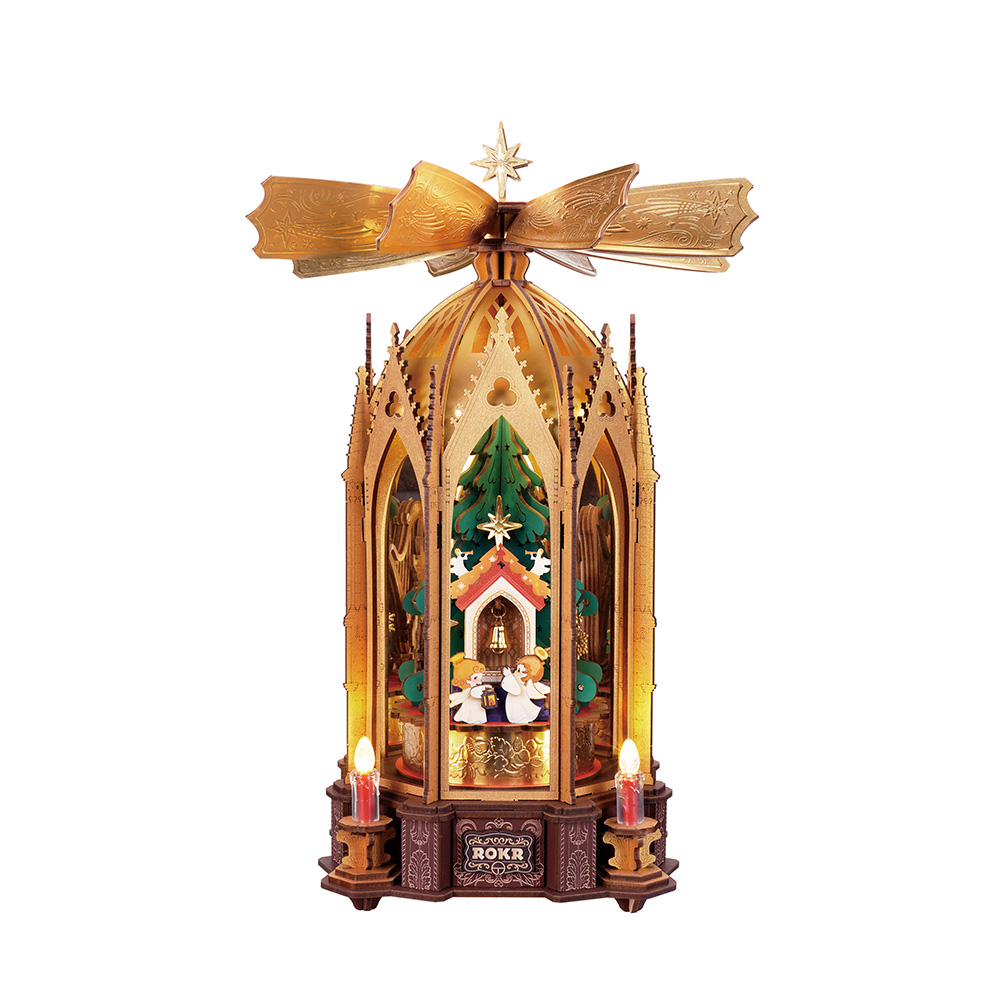 Rork Blessed Christmas Pyramid Mechanical Music Box AMB01