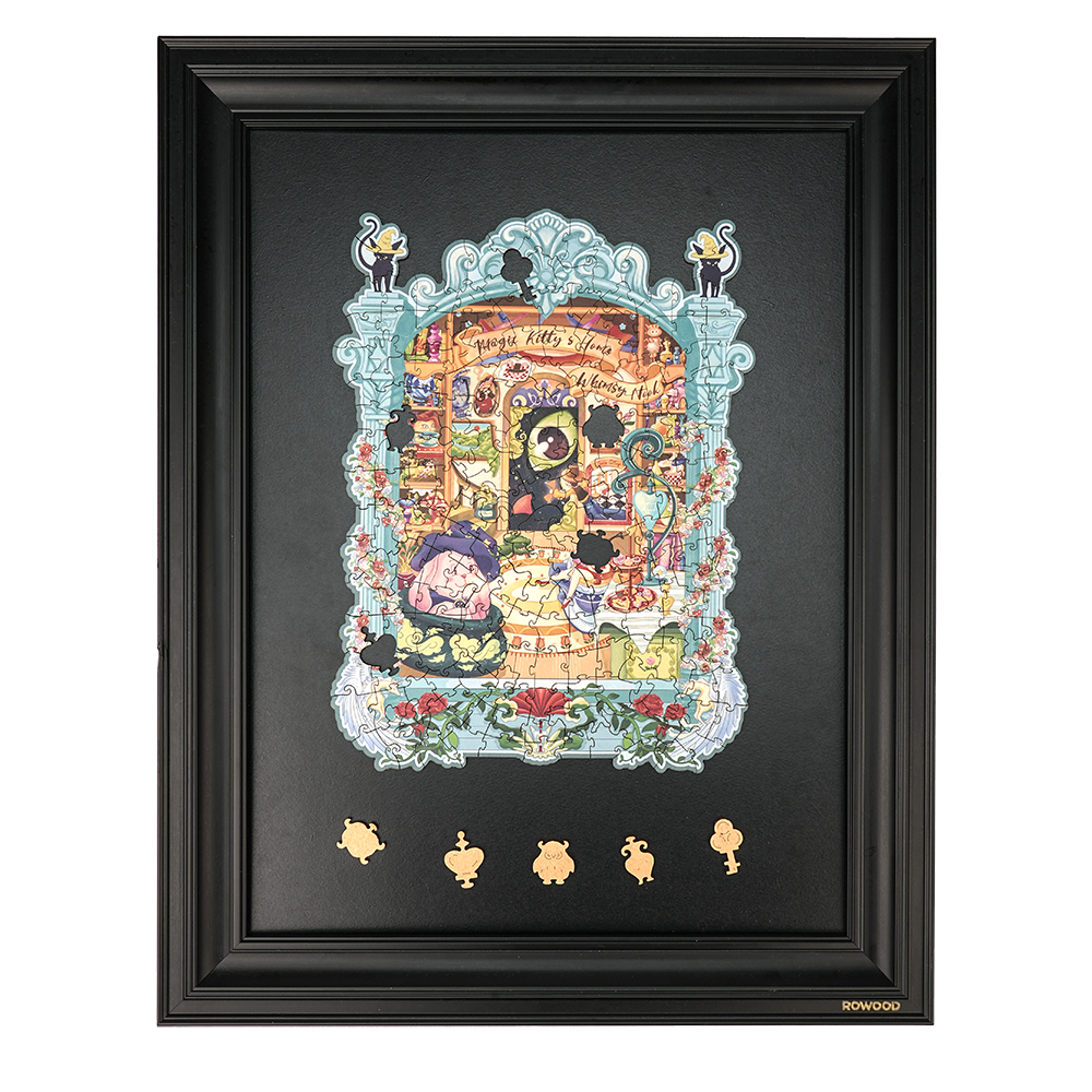 Rolife Magic Kitty's Home Wooden Jigsaw Puzzle Display Showcase TA009
