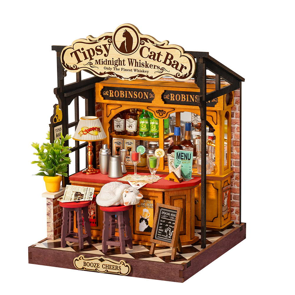 Rolife Tipsy Cat Bar DIY Miniature House DS054