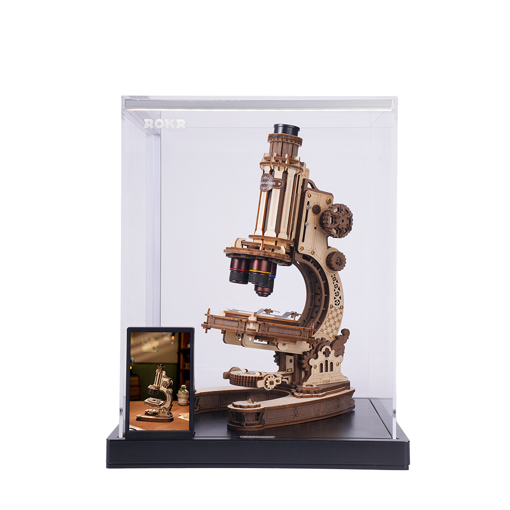 ST005Z ROKR Microscope 3D Wooden Puzzle Display Showcase ST005Z