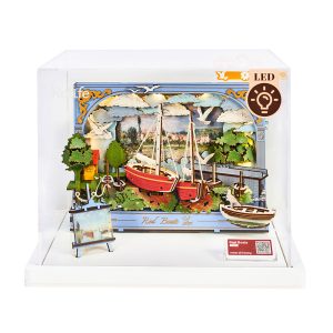 TH004Z Rowood Red Boats Wall Art 3D Wooden Puzzle Display Showcase TH004