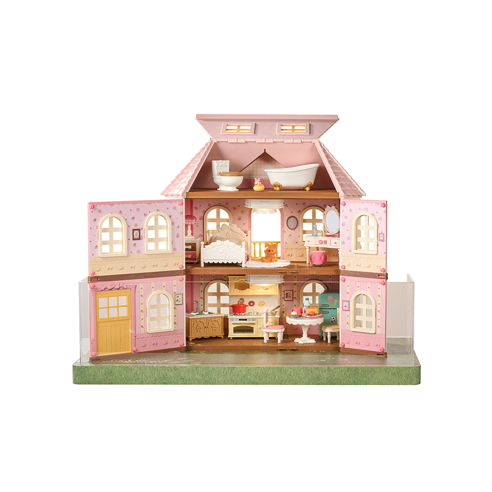 Rolife Fairy Rose Cottage Haley Island DIY Dollhouse Kit HH001 Display Showcase