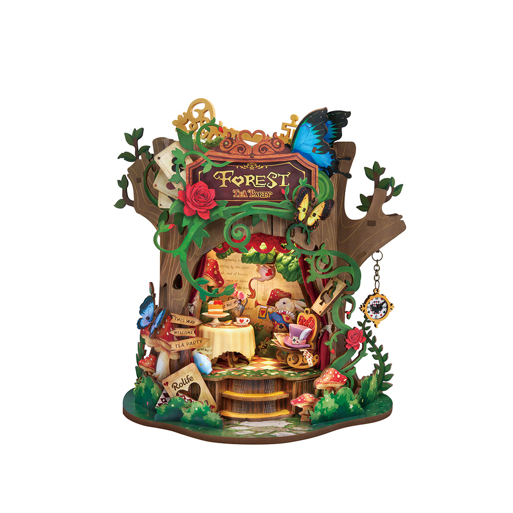 AMT03-main Rolife Forest Tea Party DIY Music Box 3D Wooden Puzzle AMT03