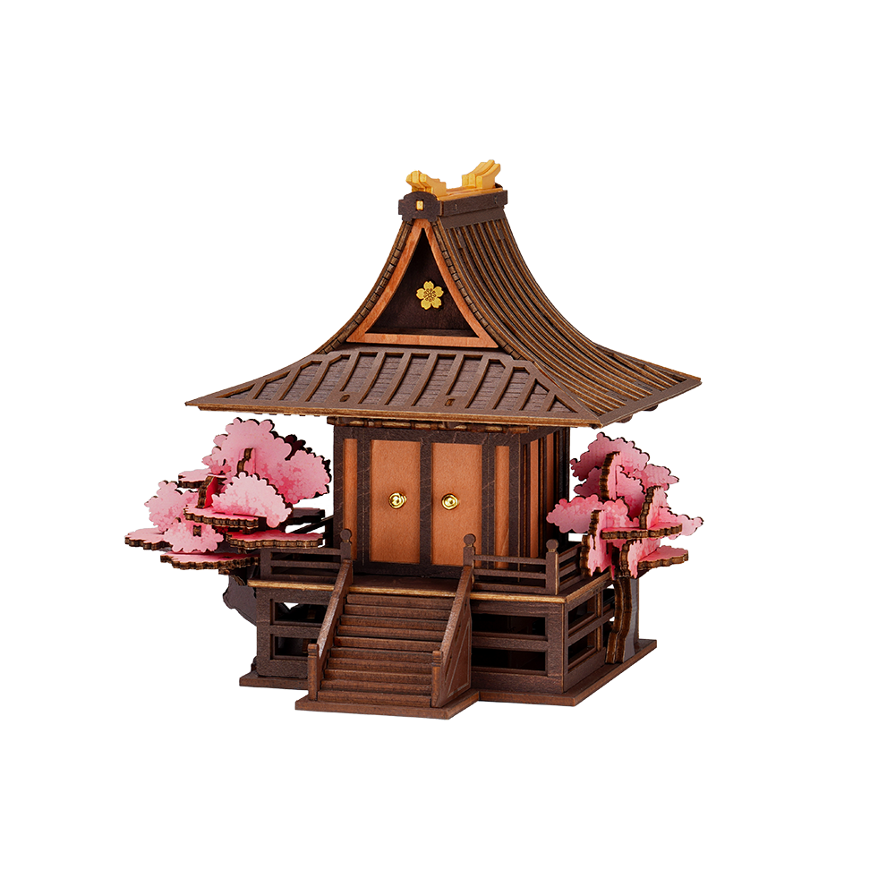 TGA09-main Rolife Sakura Retreat 3D Wooden Puzzle TGA09