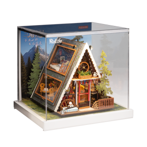 Rolife A-Frame Cabin DIY Miniature House Kit Display Showcase DG181Z
