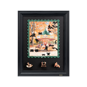 Golden Autumn Carousel Display Showcase TA008Z